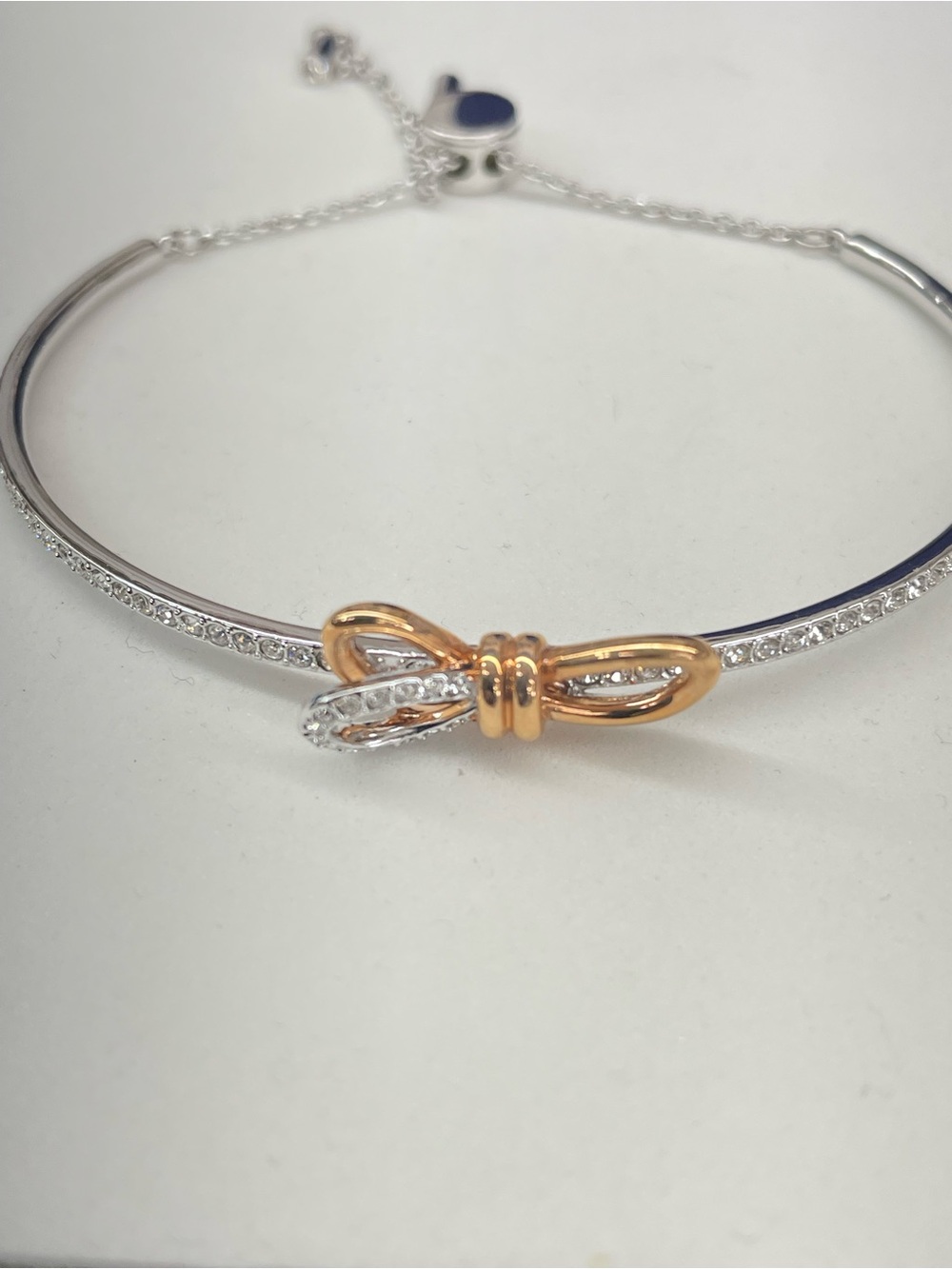 Swarovski Two-Tone Bow Bracelet in Rose Gold & Silver